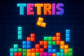 Tetris — ლეგენდარული საბჭოთა პაზლის ნეონური ილუსტრაცია