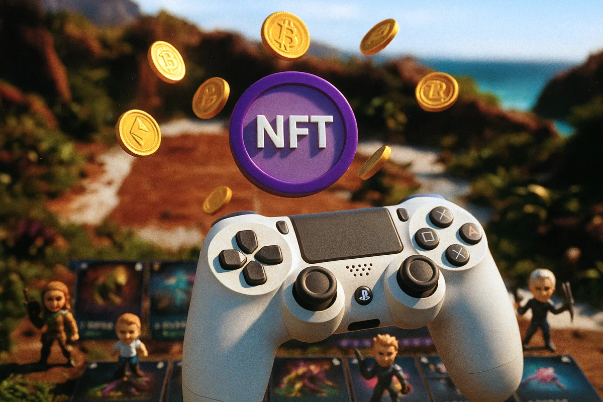 Play-to-Earn and Crypto Gaming Ecosystems — NFTs, Blockchain, and the Future of Gaming | Illustration Sora
