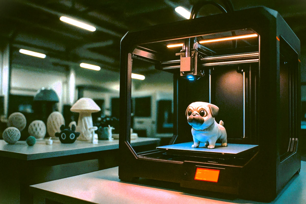 3D Printer Creating Realistic Toy Model — Futuristic Manufacturing Innovation | Illustration Sora