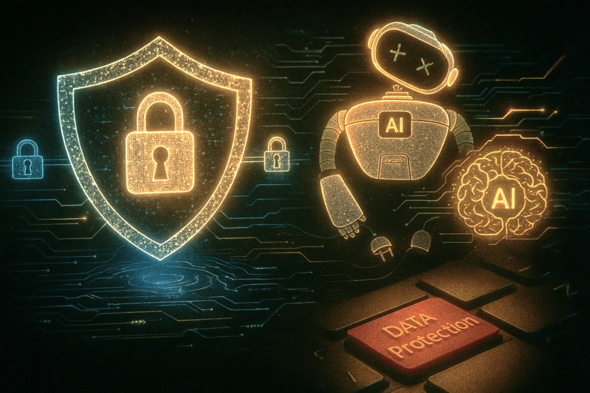 Cybersecurity AI — How Artificial Intelligence Protects Data in the Digital World | Illustration Sora
