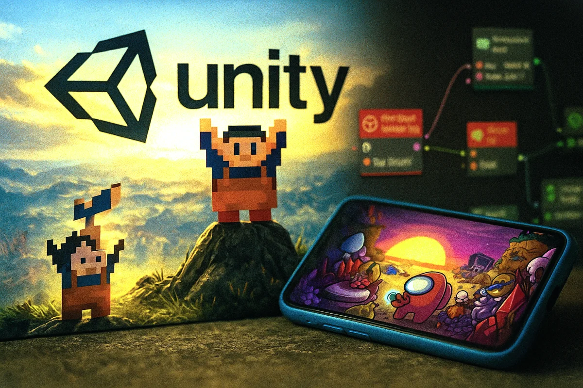 Unity Visual Scripting and No-Code Mobile Game Development • Illustration Sora