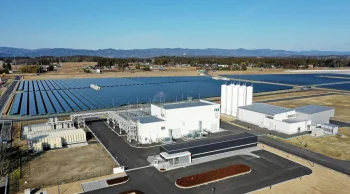 Solar energy plant — hydrogen storage system and panels