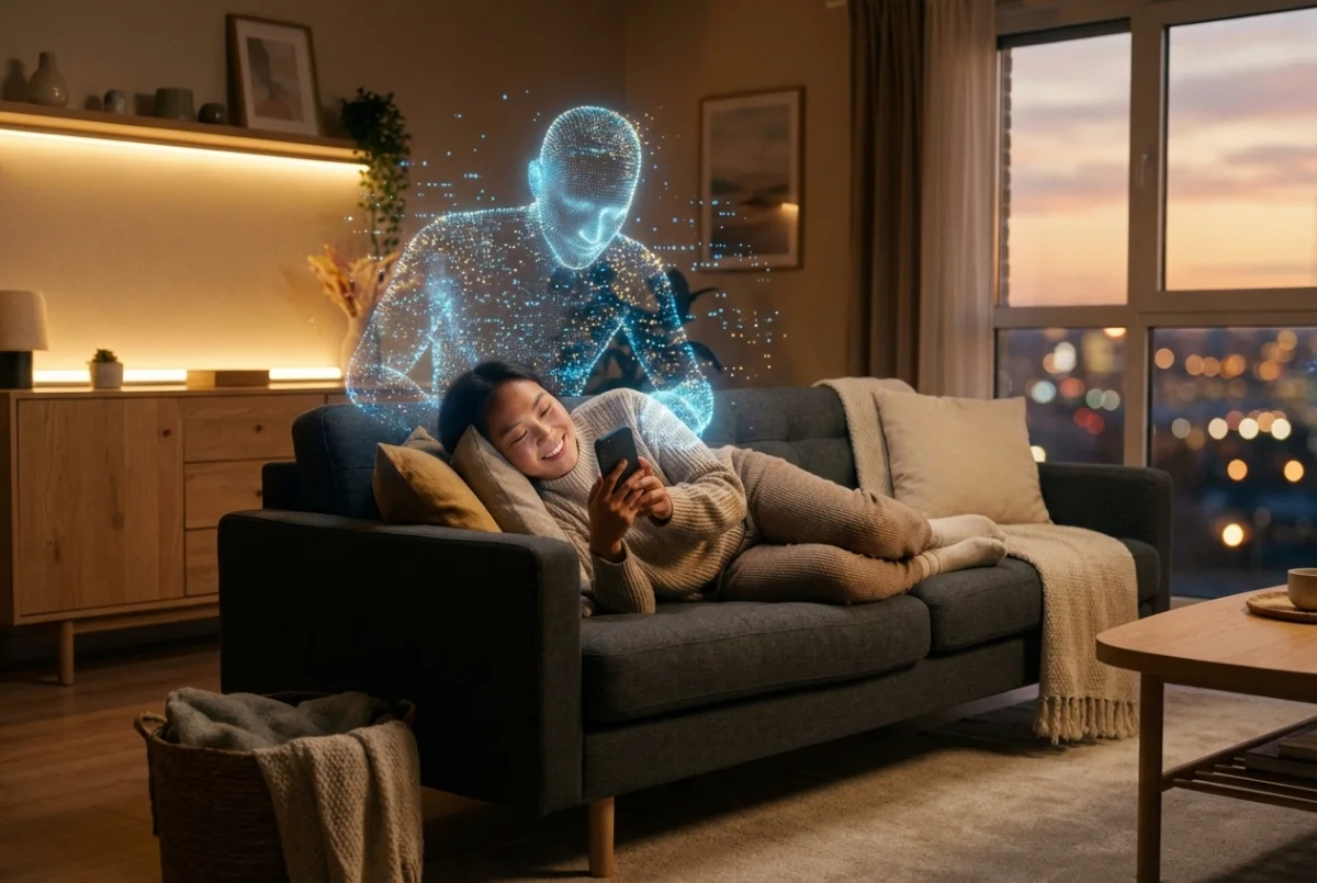 A conceptual and cinematic representation of the "Invisible Friend" theme