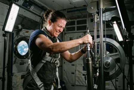 The intense physical effort required to fight atrophy in space
