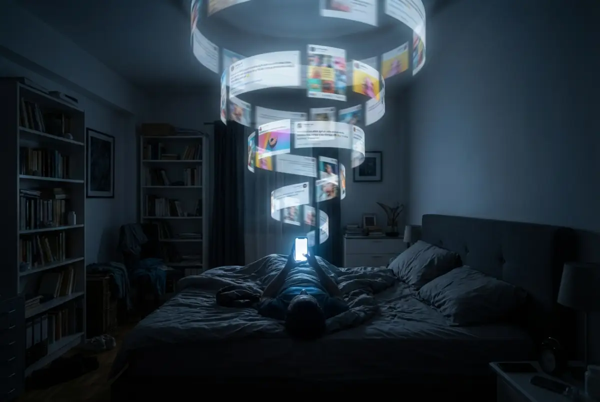 The Infinite Scroll: A Digital Trance in the Dark
