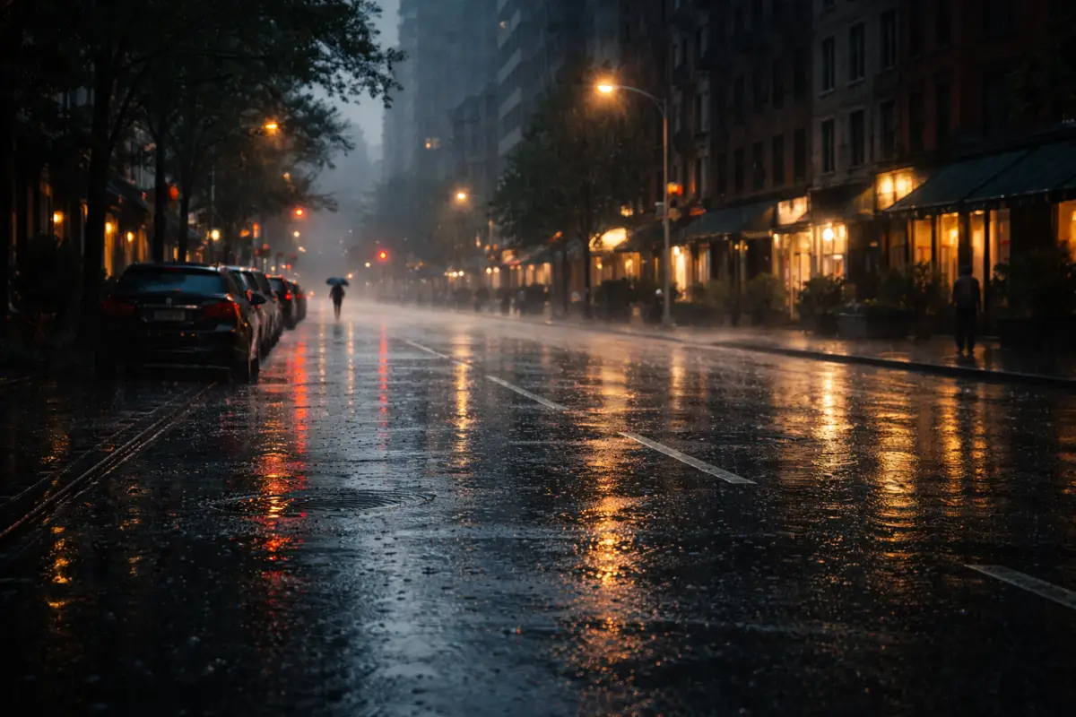 Rain as Natural Neural Reset in an Urban Landscape