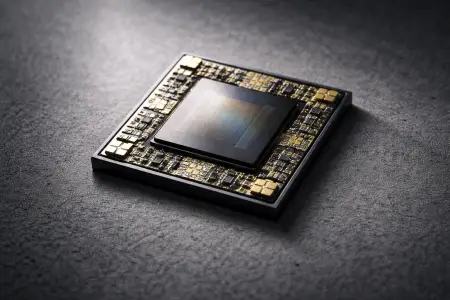 Advanced silicon circuitry of an NPU microchip designed for edge AI inference