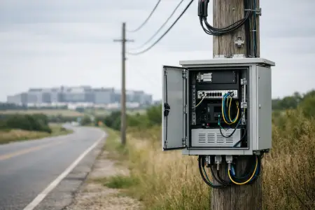 Roadside edge computing node connected to a distant centralized cloud data center